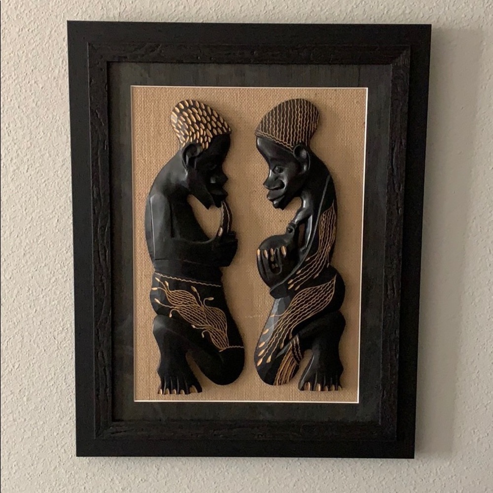 Hand carved Angolan Loving Couple